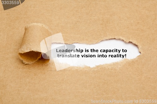 Image of Leadership is the capacity to translate vision into reality