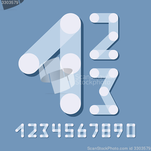 Image of Numbers set modern style. Icons. Vector illustration.