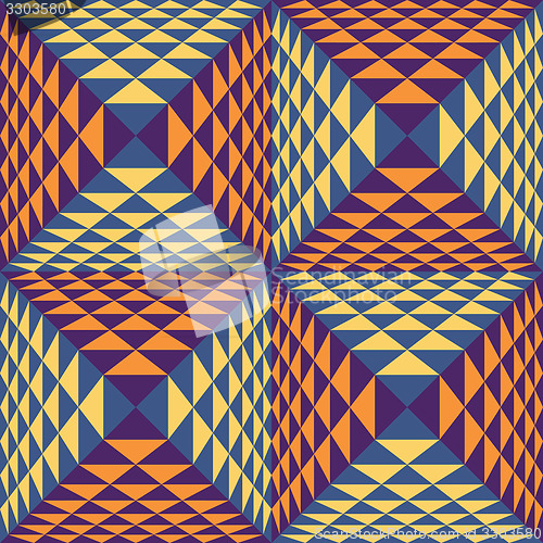 Image of Abstract geometrical background with pyramids. Seamless pattern.