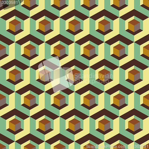 Image of 3d seamless abstract with hexagonal elements. 