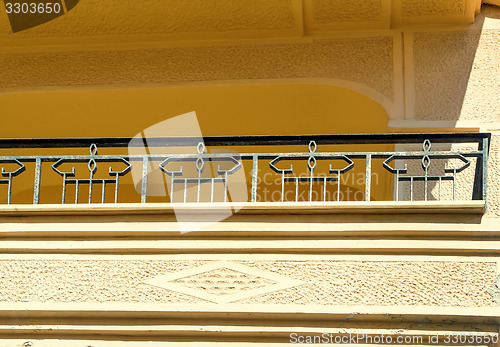 Image of Fragment of a facade of a house with a balcony 