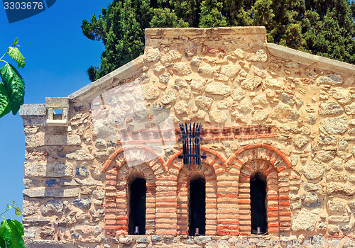 Image of Fragment of the facade of the chapel , Crete, Greece.