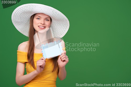 Image of Woman with blank envelope