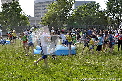 Image of "Care" for a festival of paints in Tyumen, Russia. 20.06.2015.