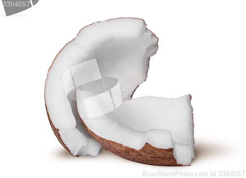 Image of Two pieces of coconut pulp rotated