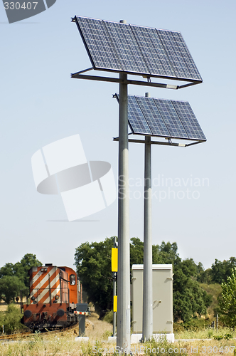 Image of Solar powered railway crossing