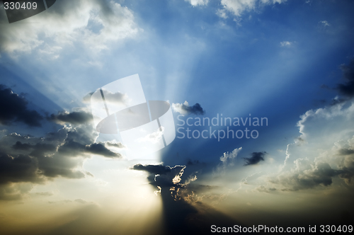 Image of Sunburst in blue sky