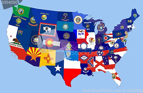 Image of usa states flag map