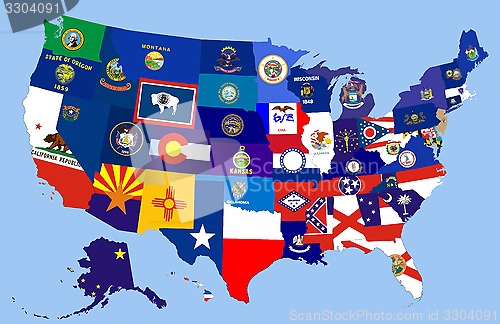 Image of usa states flag map