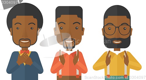 Image of Three young black handsome businessmen