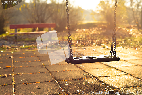 Image of Playground swing in the park