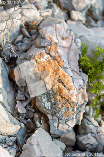 Image of Rock salt on stones 