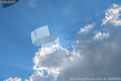 Image of Beautiful sky with fluffy clouds