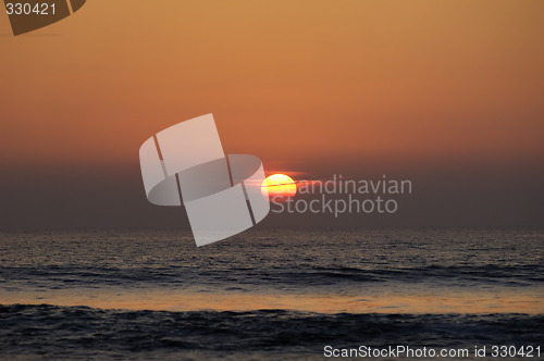 Image of Sunset over the ocean