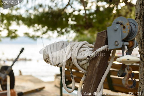 Image of Close-up of a mooring rope