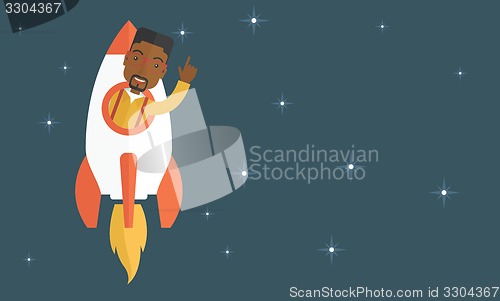 Image of Black young guy inside the rocket.