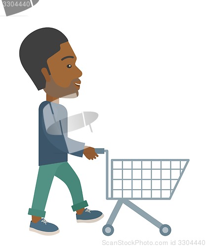 Image of Man with empty cart.