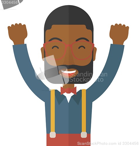 Image of Happy young black guy.
