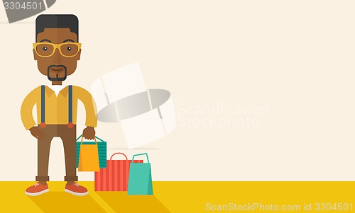 Image of Black guy who go shopping.