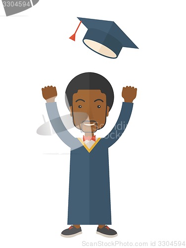 Image of man throwing cap