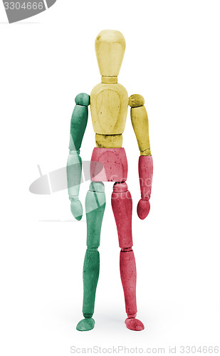 Image of Wood figure mannequin with flag bodypaint - Benin