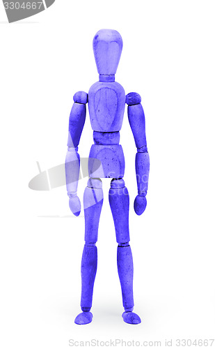 Image of Wood figure mannequin with bodypaint - Blue