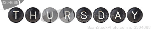 Image of Typewriter buttons, isolated - Thursday