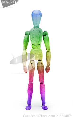 Image of Wood figure mannequin with bodypaint - Multi colored