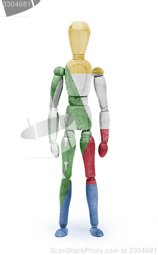 Image of Wood figure mannequin with flag bodypaint - Comoros
