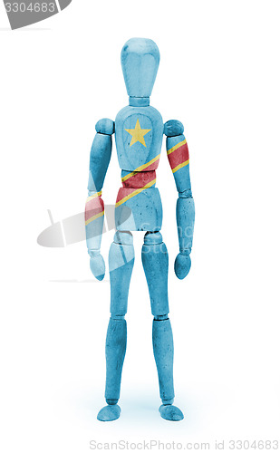 Image of Wood figure mannequin with flag bodypaint - Congo