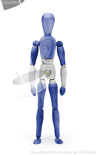 Image of Wood figure mannequin with flag bodypaint - El Salvador