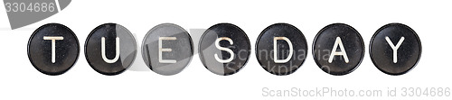 Image of Typewriter buttons, isolated - Tuesday