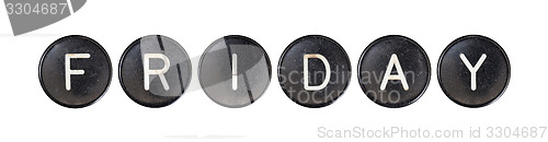 Image of Typewriter buttons, isolated - Friday