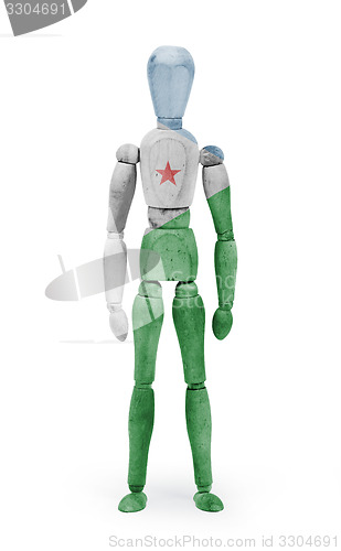 Image of Wood figure mannequin with flag bodypaint - Djibouti