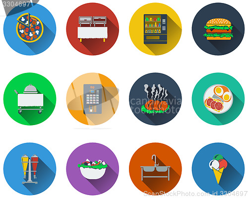 Image of Set of restaurant icons