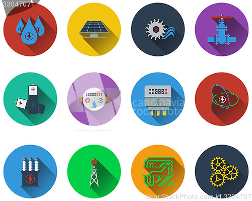 Image of Set of energy icons