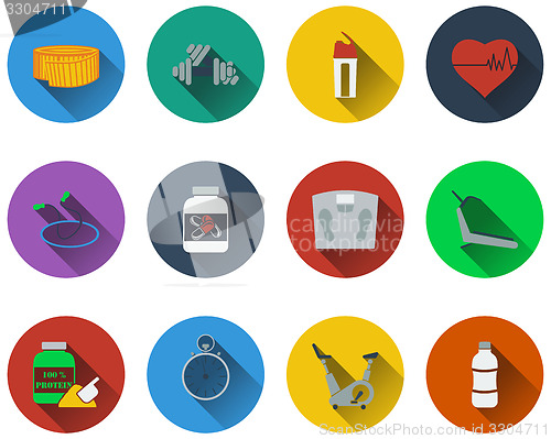 Image of Set of fitness icons