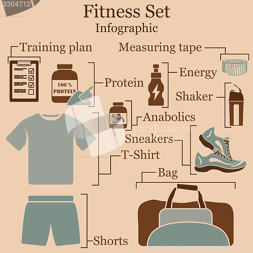 Image of Fitness set  infographics