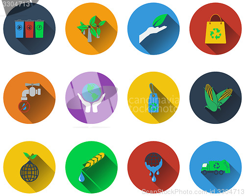 Image of Set of ecological icons