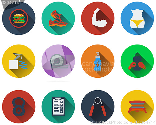Image of Set of fitness icons