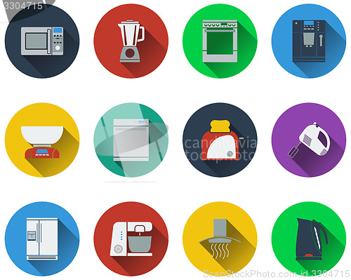 Image of Set of kitchen equipment icons