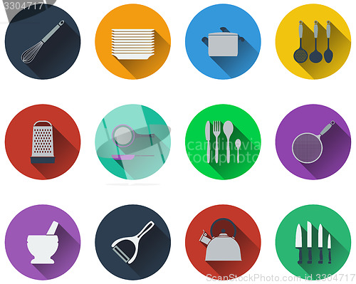 Image of Set kitchen utensil icons