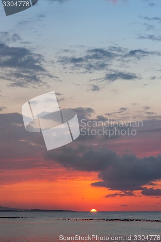 Image of beautiful sunset at the beach