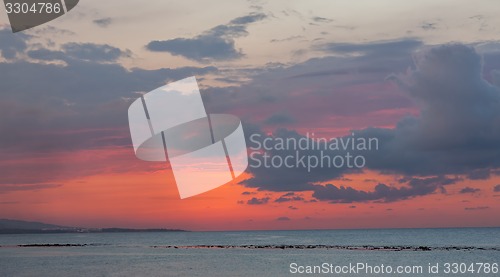 Image of beautiful sunset at the beach