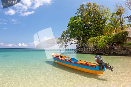 Image of Fish boat on the paradise beach