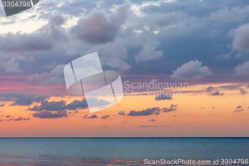 Image of beautiful sunset at the beach