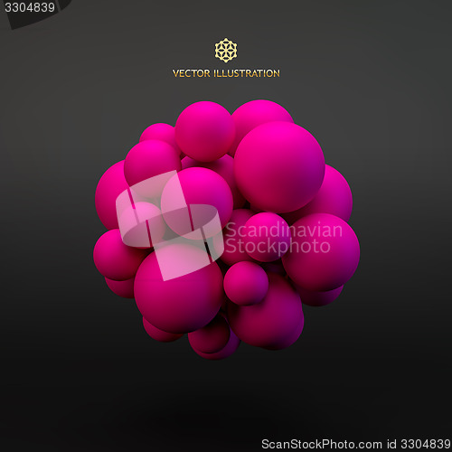 Image of 3D concept illustration. Vector template.