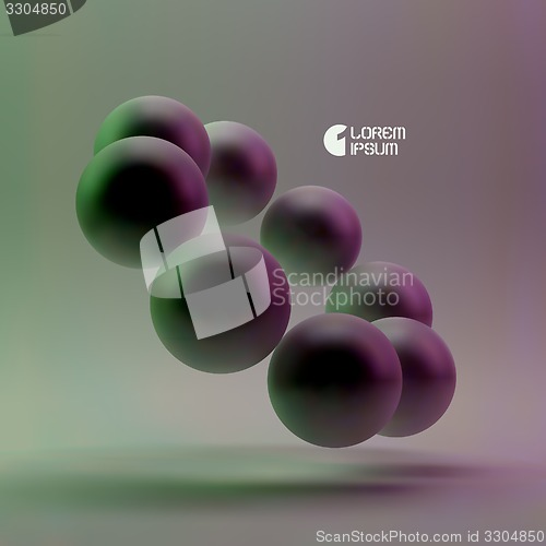 Image of Vector spheres background. 3D vector illustration. 