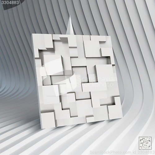 Image of Business card. 3d blocks structure background. 