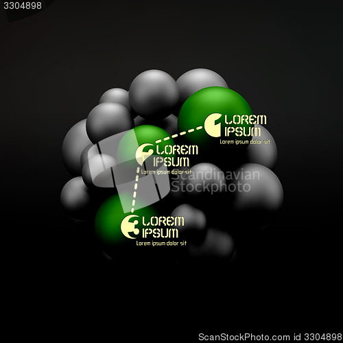 Image of 3D concept illustration. Vector template. 